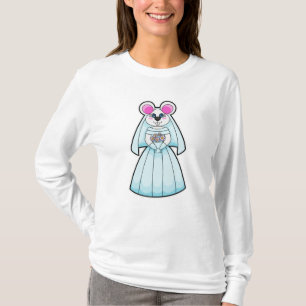 Maus als Braut mit Haufen Blume T-Shirt