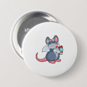Maus als Braut mit Schleier & Geschenk.PNG Button (Vorne & Hinten)