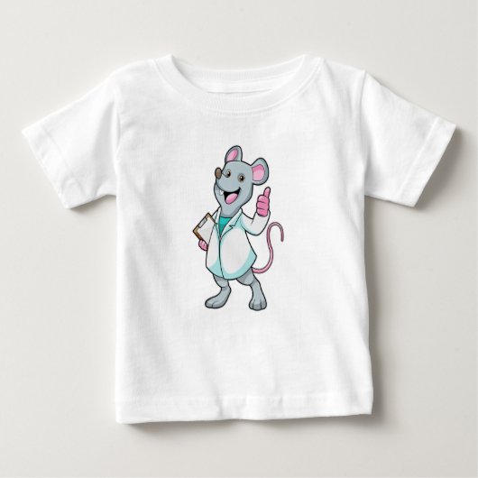 Maus als Doktor mit Doctor's Coat Baby T-shirt (Vorderseite)