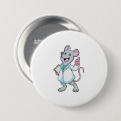 Maus als Doktor mit Doctor's Coat Button (Vorne & Hinten)