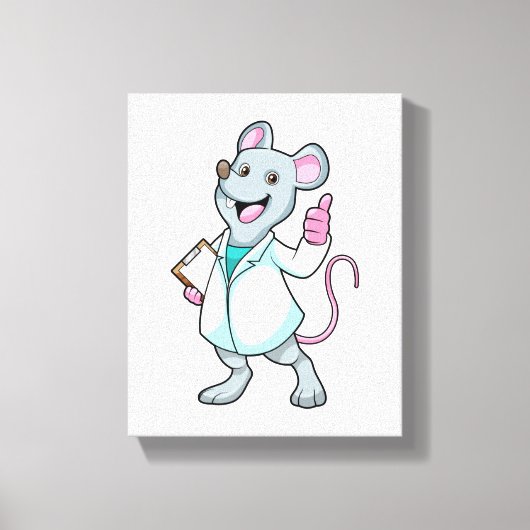 Maus als Doktor mit Doctor's Coat Leinwanddruck (Vorderseite)