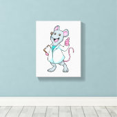 Maus als Doktor mit Doctor's Coat Leinwanddruck (Insitu (Holzboden))