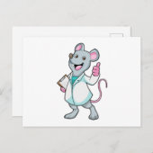 Maus als Doktor mit Doctor's Coat Postkarte (Vorne/Hinten)