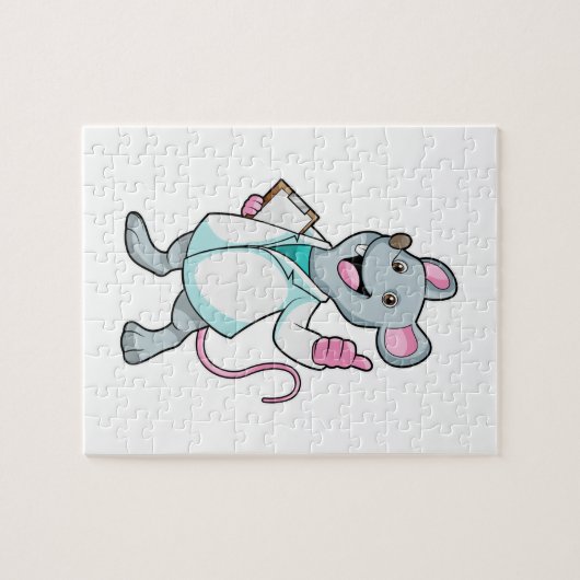 Maus als Doktor mit Doctor's Coat Puzzle (Horizontal)