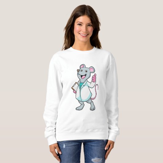 Maus als Doktor mit Doctor's Coat Sweatshirt (Vorne ganz)