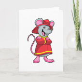 Maus als Feuerwehrmann mit Helm Karte (Vorderseite)