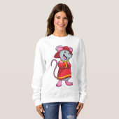 Maus als Feuerwehrmann mit Helm Sweatshirt (Vorne ganz)