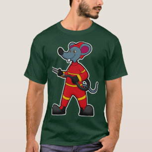 Maus als Feuerwehrmann mit Schlauch T-Shirt