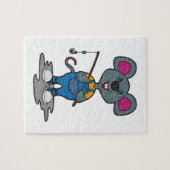 Maus als Fisher mit Angelrute Puzzle (Horizontal)