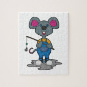 Maus als Fisher mit Angelrute Puzzle (Vertikal)