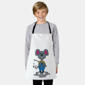 Maus als Fisher mit Angelrute Schürze (Getragen)