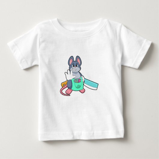 Maus als Friseur mit Schere & Kamin Baby T-shirt (Vorderseite)