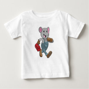 Maus als Handyman mit Toolbox Baby T-shirt