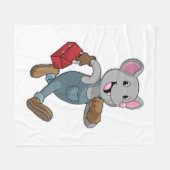 Maus als Handyman mit Toolbox Fleecedecke (Vorderseite (Horizontal))