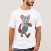 Maus als Handyman mit Toolbox T-Shirt (Vorderseite)