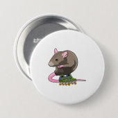 Maus als Inline-Skater mit Inline-Skaten Button (Vorne & Hinten)