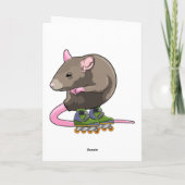 Maus als Inline-Skater mit Inline-Skaten Karte (Rückseite)