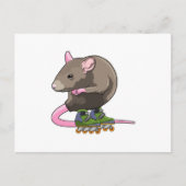 Maus als Inline-Skater mit Inline-Skaten Postkarte (Vorderseite)