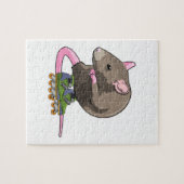 Maus als Inline-Skater mit Inline-Skaten Puzzle (Horizontal)