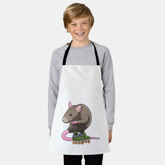 Maus als Inline-Skater mit Inline-Skaten Schürze (Getragen)