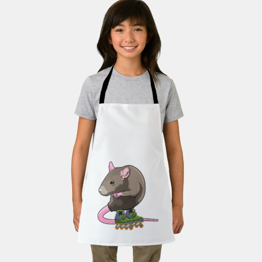 Maus als Inline-Skater mit Inline-Skaten Schürze (Insitu)