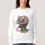 Maus als Inline-Skater mit Inline-Skaten Sweatshirt (Vorderseite)