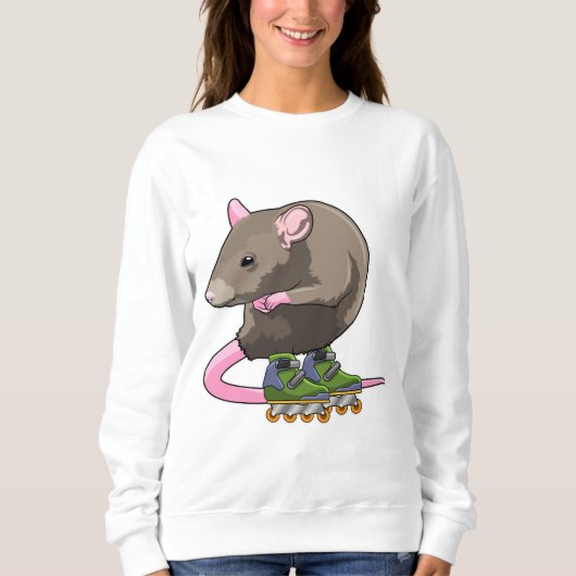 Maus als Inline-Skater mit Inline-Skaten Sweatshirt (Vorderseite)