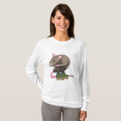 Maus als Inline-Skater mit Inline-Skaten T-Shirt (Vorne ganz)