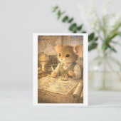Maus als Kartograf im Beruf Postkarte (Stehend Vorderseite)