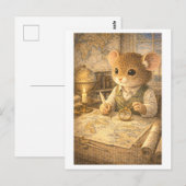 Maus als Kartograf im Beruf Postkarte (Vorne/Hinten)