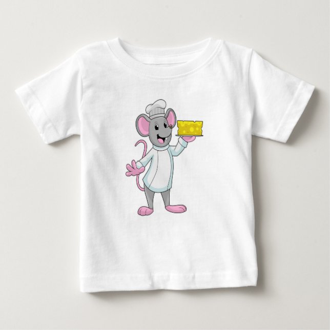 Maus als Koch mit Käse Baby T-shirt (Vorderseite)
