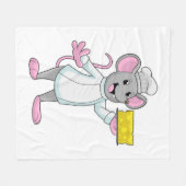 Maus als Koch mit Käse Fleecedecke (Vorderseite (Horizontal))