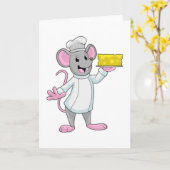 Maus als Koch mit Käse Karte (Gelbe Blume)