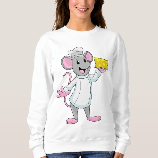 Maus als Koch mit Käse Sweatshirt (Vorderseite)