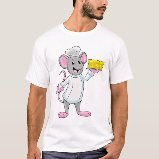 Maus als Koch mit Käse T-Shirt (Vorderseite)