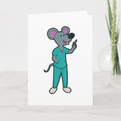 Maus als Krankenschwester bei Impfung mit Spritze Karte (Vorderseite)