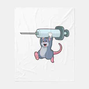 Maus als Krankenschwester mit Spritze.PNG Fleecedecke