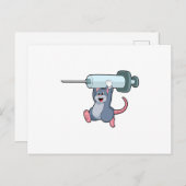 Maus als Krankenschwester mit Spritze.PNG Postkarte (Vorne/Hinten)