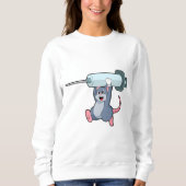 Maus als Krankenschwester mit Spritze.PNG Sweatshirt (Vorderseite)