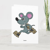 Maus als Läufer mit Rucksack Karte (Rückseite)