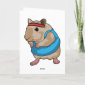 Maus als Läufer mit Stirnband Karte (Rückseite)