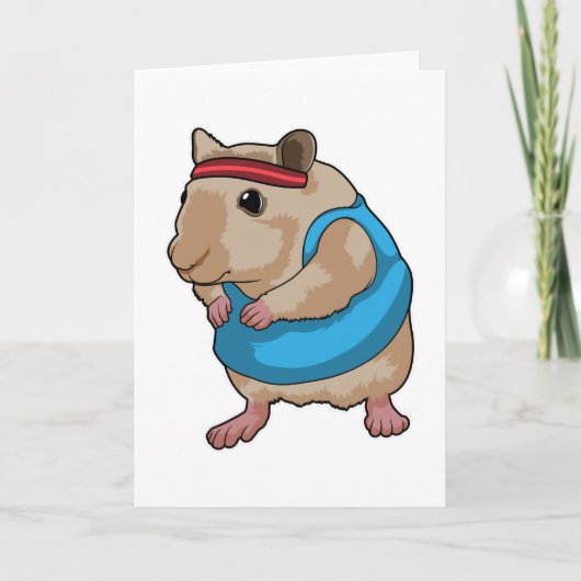 Maus als Läufer mit Stirnband Karte (Vorderseite)
