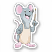 Maus als Maler mit Pinsel Aufkleber (Vorderseite)