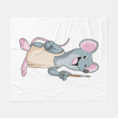 Maus als Maler mit Pinsel Fleecedecke (Vorderseite (Horizontal))