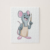 Maus als Maler mit Pinsel Puzzle (Vertikal)