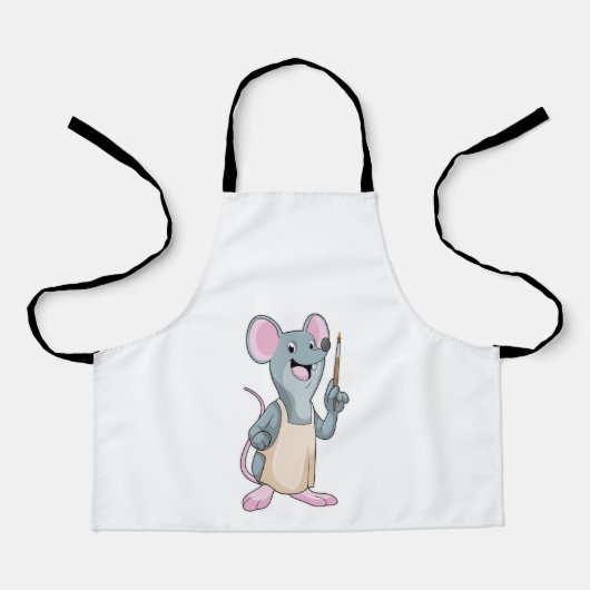 Maus als Maler mit Pinsel Schürze (Vorderseite)
