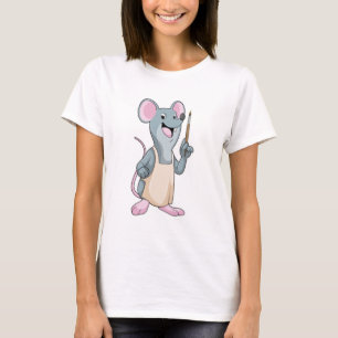 Maus als Maler mit Pinsel T-Shirt