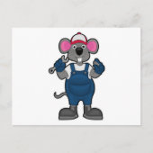 Maus als Mechanik mit Schrauben & Spanner Postkarte (Vorderseite)