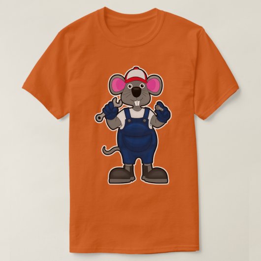 Maus als Mechanik mit Schraubenspanner T-Shirt (Design vorne)