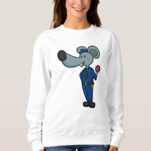 Maus als Polizeibeamter mit Donut Sweatshirt